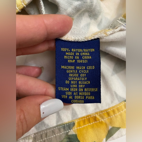 Island Traders Hawaiian Shirt Womens Size L Rayon Multicolor Floral Short Sleeve - Picture 7 of 7